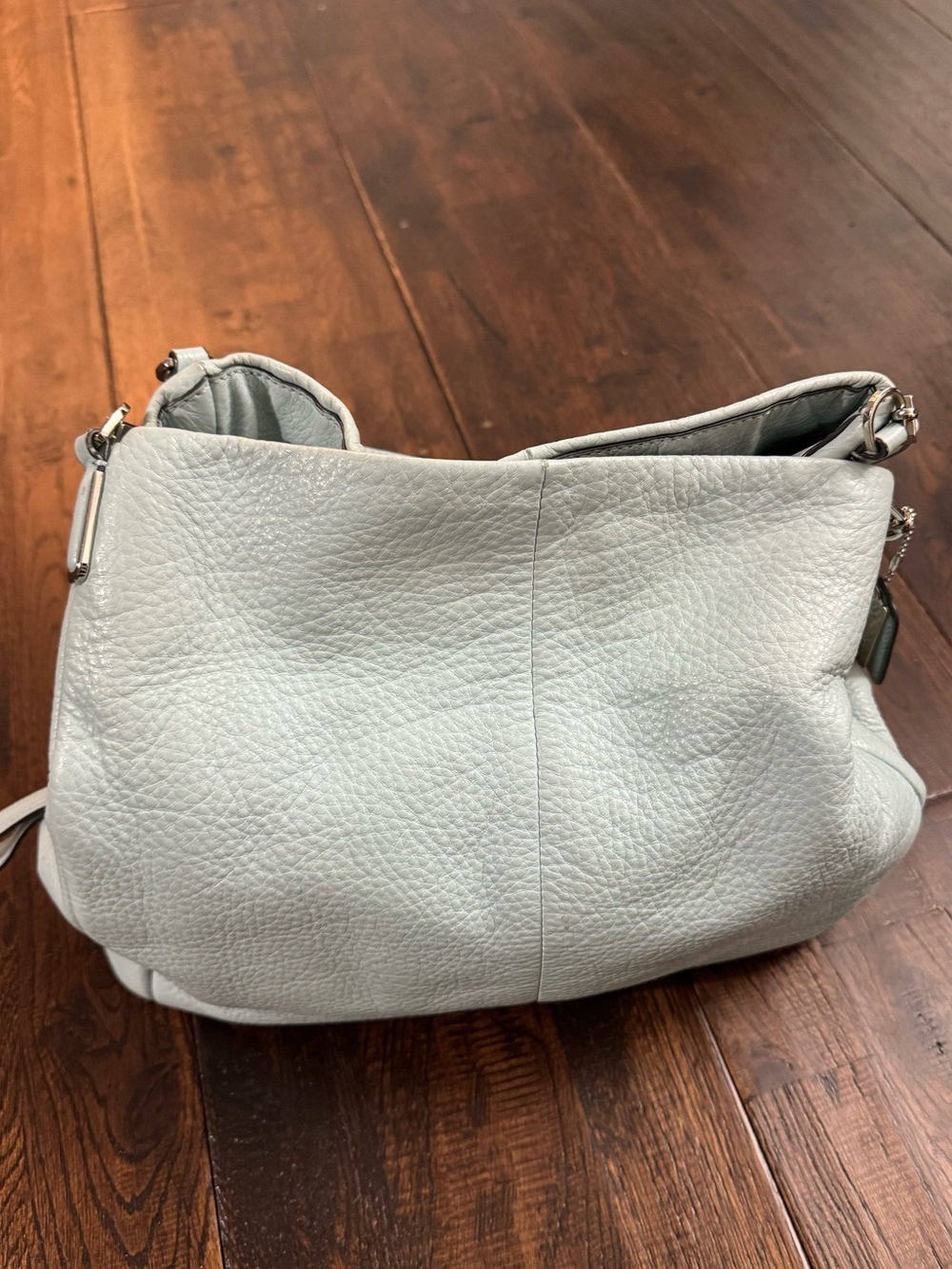 Coach Pebbled Leather Hobo Bag in Light Blue - Picture 12 of 15